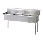 Turbo Air TSA-4-N, 18 x 18 x 11-inch Four Compartment Sink, Stainless Steel