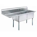 Turbo Air TSB-2-L2, 24 x 24 x 14-inch Two Compartment Sink, Stainless Steel