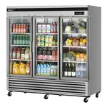 Turbo Air TSR-72GSD-N 3 Glass Door Reach-In Refrigerator, Bottom Mount