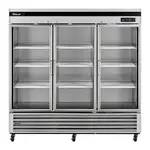 Turbo Air TSR-72GSD-N 3 Glass Door Reach-In Refrigerator, Bottom Mount