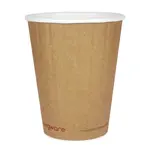 Vegware KRC-12, 12-Ounce Kraft Ripple Double Wall Hot Cup, 1000/CS, ASTM, BPI, Cedar Grove, OK Compost