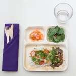 VerTerra 02-25-03C-X 9-inch Eco-Friendly Square 3-Compartment Palm Leaf Plate, 25/PK