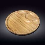 Wilmax WL-771043/A 10-Inch Round 2-Section Food Serving Bamboo Platter, 36/CS