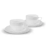 Wilmax WL-880107/6C, 3 Oz Porcelain Tea/Espresso Cup and Saucer Set, 12/SET