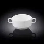 Wilmax WL-991025/A 10 Oz Stella White Porcelain Soup Cup with Handles, 48/CS