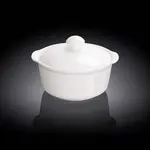 Wilmax WL-991141/A 9 Oz White Porcelain Soup Cup with Lid, 36/CS
