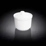 Wilmax WL-991183/A 8 Oz White Porcelain Soup Cup with Lid, 36/CS