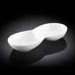 Wilmax WL-992487/A 9-Inch White Porcelain Divided Dish, 72/CS (Discontinued)