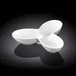 Wilmax WL-992599/A 5-Inch White Porcelain Divided Dish, 72/CS
