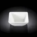 Wilmax WL-992610/A 4x3.75x2-Inch Square White Porcelain Dish, 96/CS