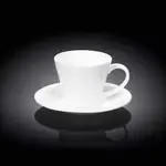 Wilmax WL-993004/AB 6 Oz White Porcelain Tea Cup with Saucer Set, 48 Sets/CS