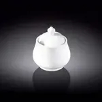 Wilmax WL-995019/1C 11 Oz White Porcelain Sugar Bowl with Lid in Color Box, 36/CS