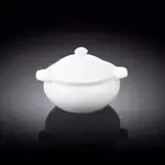 Wilmax WL-997001/A 15 Oz White Porcelain Baking Pot with Lid, 36/CS