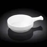 Wilmax WL-997013/A 6-Inch Round White Porcelain Baking Dish with Handle, 36/CS
