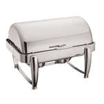 Winco 101B, 8-Quart Full Size Virtuoso Chafer, Oblong Roll Top
