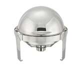 602, 6-Quart Madison Round Chafer With Stainless Frame and Roll Top