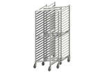 Winco ALZK-20BK, Heavy Duty 20-Tier Rack with Brake for Aluminum Sheet Pans, Nesting Style, 3-inch Spacing, NSF