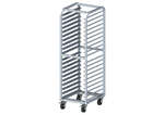 Winco AWRK-20HBK Heavy Duty 20-Tier Aluminum Sheet Pan Rack with Brakes, 3-Inch Spacing, EA