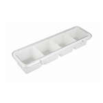 BC-4P, 4-Compartment Plastic Bar Caddy with Cover, White