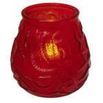 Winco CLG-3R, Red Glass Candle Holder with Flameless Tealight, Battery Included (Discontinued)
