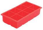 ICCT-8R, 9x5-Inch Rectangular Ice Cube Tray, 8 Compartments, Red
