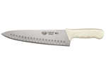 KWP-101, 10-Inch Stal High Carbon Steel Chef's Knife, Polypropylene Handle, Hollow Ground, White, NSF