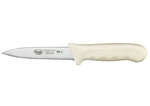 KWP-31, 3.5-Inch Stal High Carbon Steel Serrated Paring Knife, White Polypropylene Handle, Pair