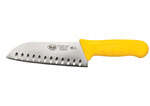 KWP-70Y, 7-Inch Stal High Carbon Steel Santoku Knife, Polypropylene Handle, Yellow, NSF