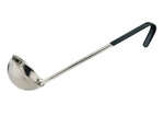 Winco LDCN-6K, 6 Oz 12-Inch One Piece Stainless Steel Soup Ladle w/Coated Handle, Black, NSF