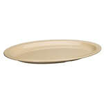 Winco MMPO-1510, 15.5x10.88-Inch Oval Melamine Platters with Narrow Rim, Tan, 1 Dozen, NSF