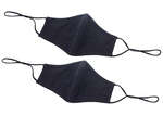 Winco MSK-2KLXL, 2-Ply Cotton Black Reusable & Adjustable Face Mask, L/XL Size, Pack of 2 (Discontinued)