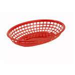 PFB-10R, 9.5-Inch Red Oval Plastic Fast Food Basket, 1 Dozen