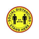 Winco PFD-12Y, 12-Inch Round Social Distancing Floor Decal, 10 PCS/PK (Discontinued)