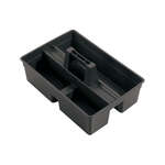 PJC-1511K, 15.25x10.75x6.75-Inch 3-Compartment Black Janitorial Caddy