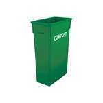PTC-23GRC, 23 Gallon Green Slender Compost Trash Can