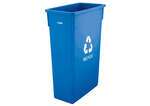 PTC-23L, 23-Gal Slender Recycle Can with "Recycle" Sign, Blue (Cover Not Included)