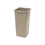 PTCS-23BE, 23 Gallon Beige Tall Square Plastic Trash Can