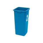 PTCS-23L, 23 Gallon Blue Recycle Tall Square Plastic Trash Can