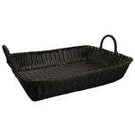 Winco PWBK-1914T, 19-Inch Polypropylene Woven Rectangular Baskets with Handle, Black, 3-Piece Pack (Discontinued) (Discontinued)