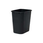 PWR-28K, 28 Quart Black Plastic Rectangular Waste Basket