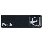 SGN-301, 9x3-inch 'Push' Black Information Sign