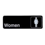 SGN-312, 9x3-inch 'Women' Black Information Sign