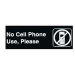 SGN-334, 9x3-inch 'No Cell Phone Use, Please' Black Information Sign