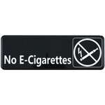 SGN-335, 9x3-inch 'No E-Cigarettes' Black Information Sign