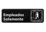 SGN-361 9x3-inch 'Employees Only' Black Information Sign, Spanish
