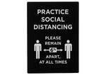 SGN-806 11.5x8.5-inch "Practice Social Distancing" Black Stanchion Frame Sign