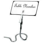 Winco TCD-3S, Chrome Plated Table Sign Clip with S-Swirl Base, 6-Piece Pack (Discontinued)