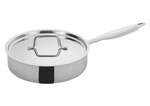 TGET-3, 3-Quart Tri-Ply Stainless Steel Saute Pan w/Lid, Long Handle, NSF