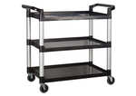 Winco UC-3019K, 40.75 x 19.5 x 37-3/8-Inch Utility Cart, 3 Tiers, Black