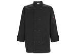 Winco UNF-6K4XL Black Men's Tapered Fit Chef Jacket, 4XL, EA